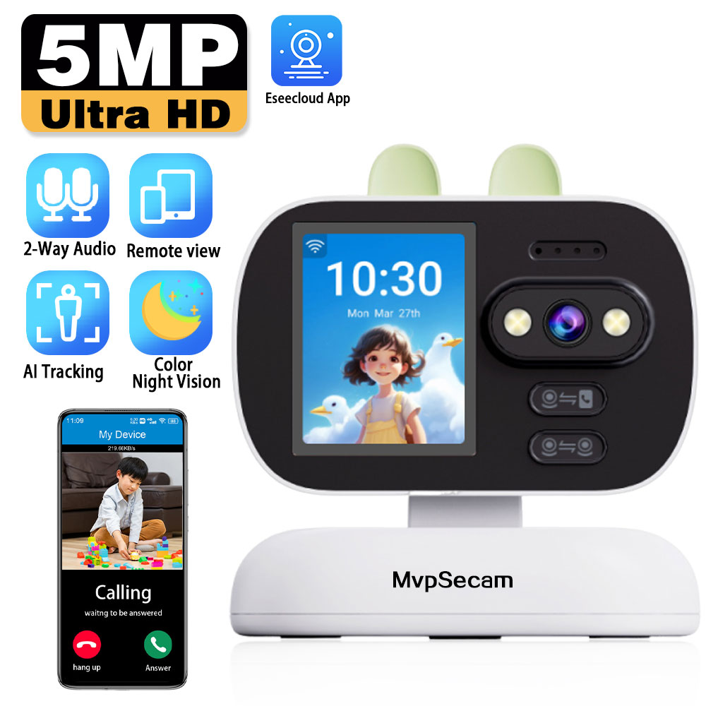 Baby Nursery Camera - 5MP Wifi PTZ Security Camera Color