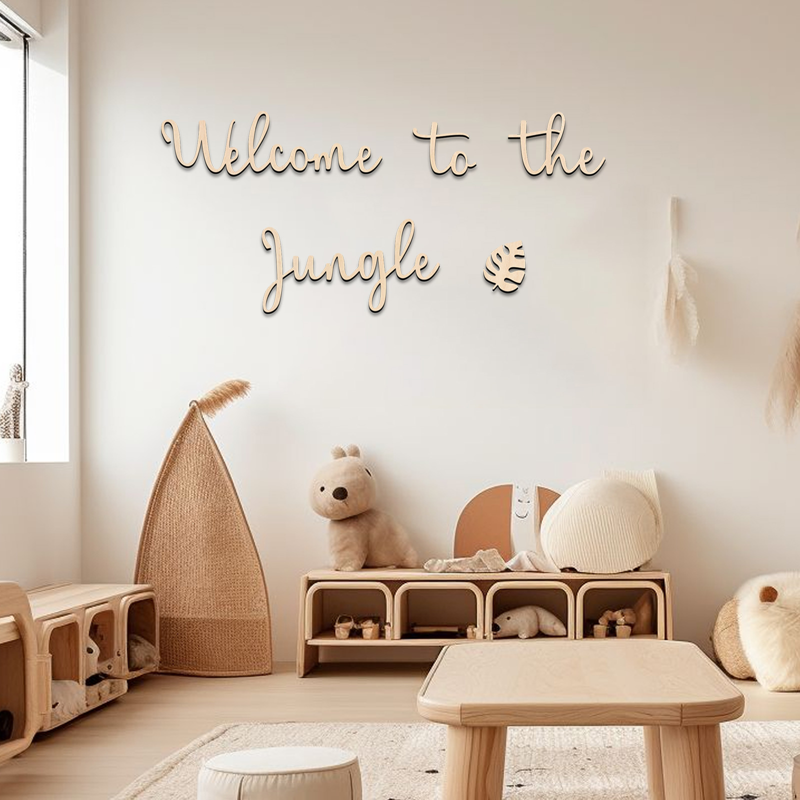 Baby Nursery Art - Welcome to the Jungle Wooden Sign