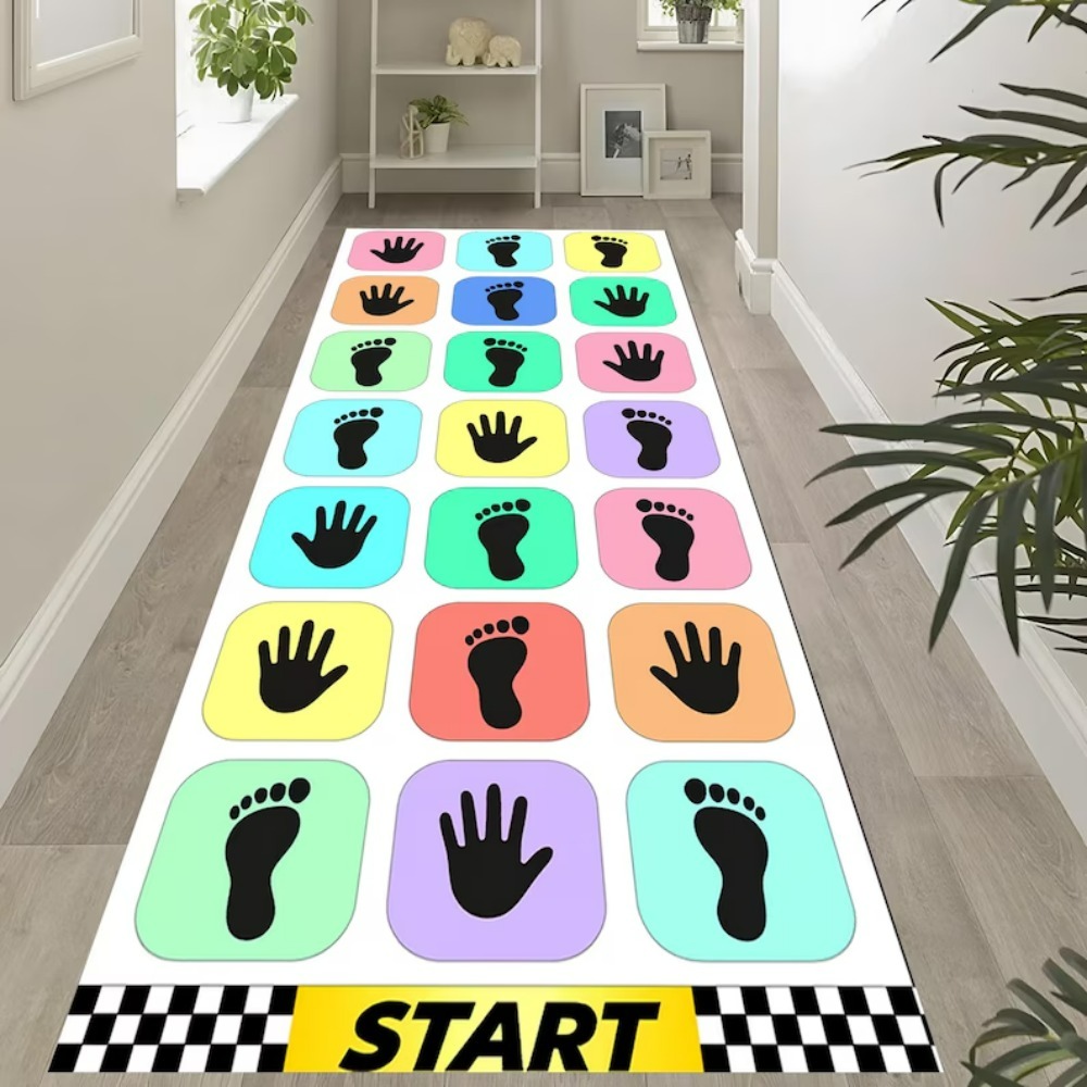 Baby Nursery Game - Handprint Foot Print Game Runner Rug