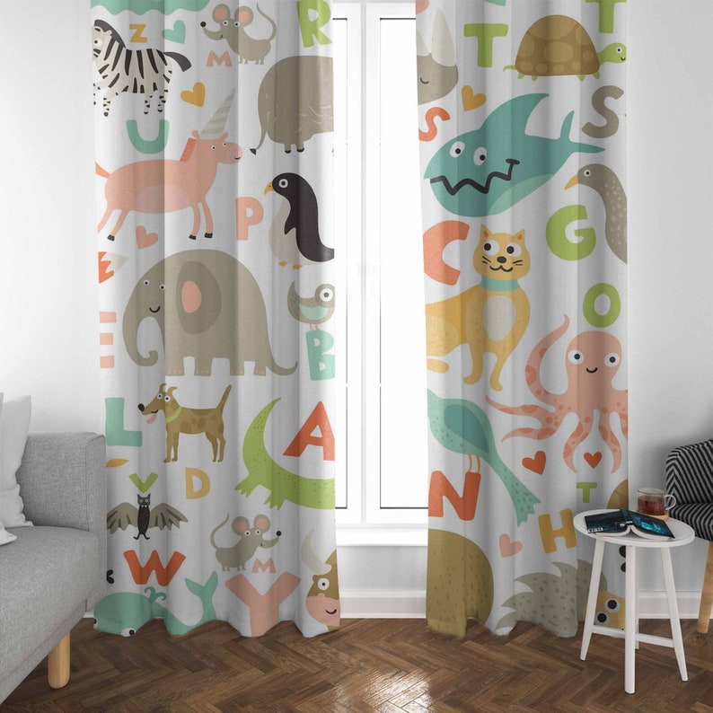 ABC Alphabet Nursery Curtain A - Baby Nursery Blackout Curtains review and price