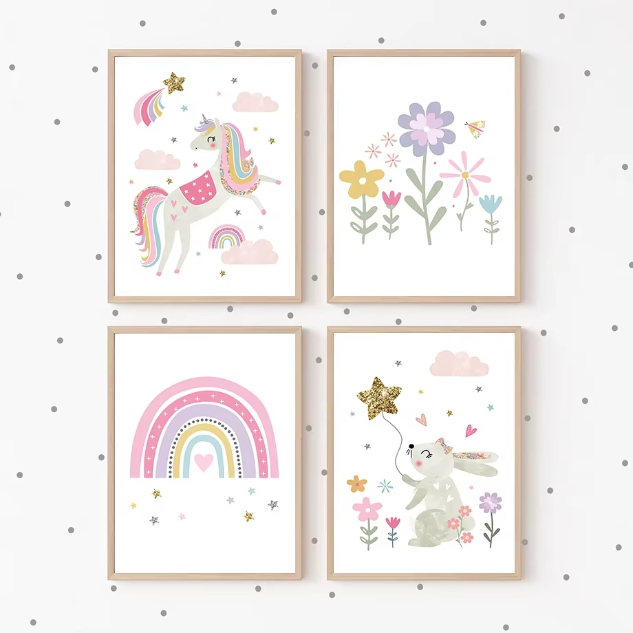 Pink Unicorn Rabbit Rainbow Cl - Baby Nursery Pink review and price