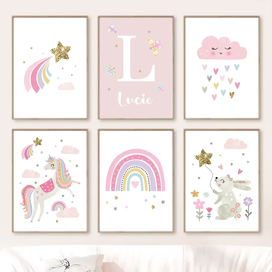Pink Unicorn Rabbit Rainbow Cl - Baby Nursery Pink review and price