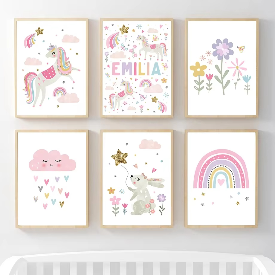 Pink Unicorn Rabbit Rainbow Cl - Baby Nursery Pink review and price