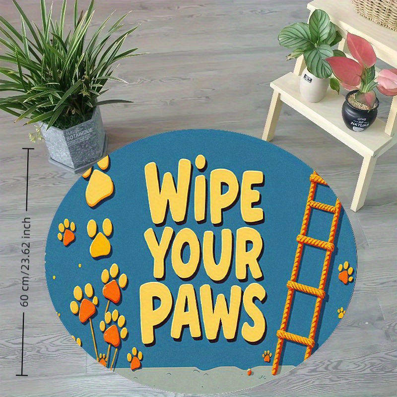 Round Paw Print Nursery Rug Cu - Baby Nursery Animal Theme review and price