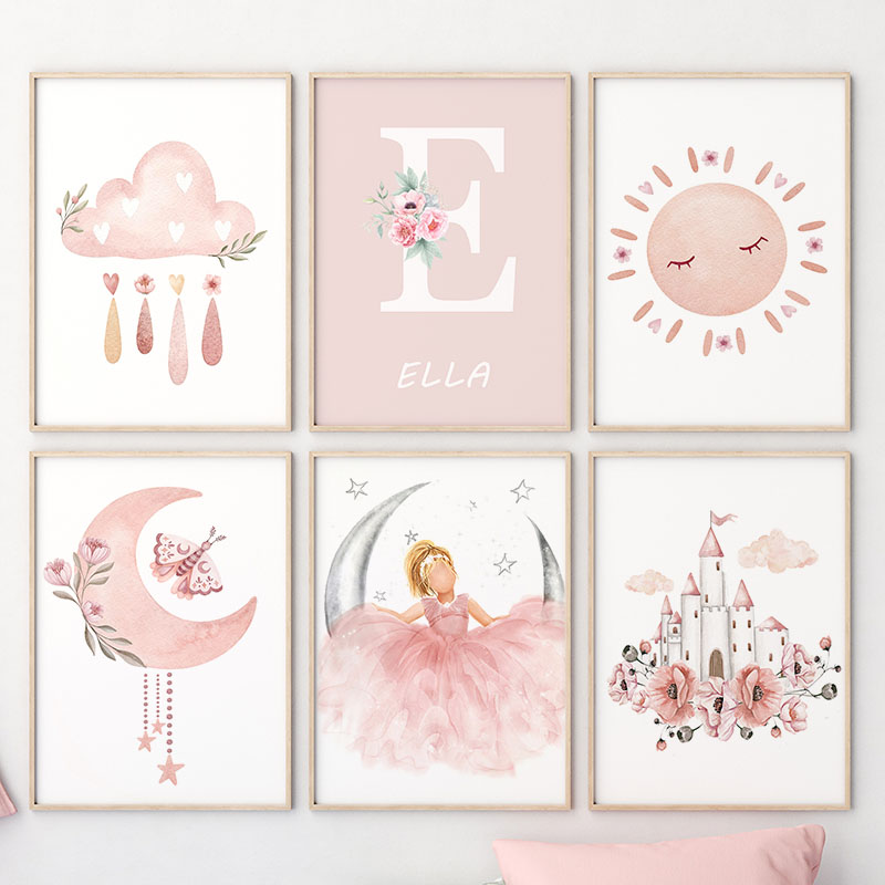 Pink Angel Girl Sun Moon Cloud - Baby Nursery Pink review and price