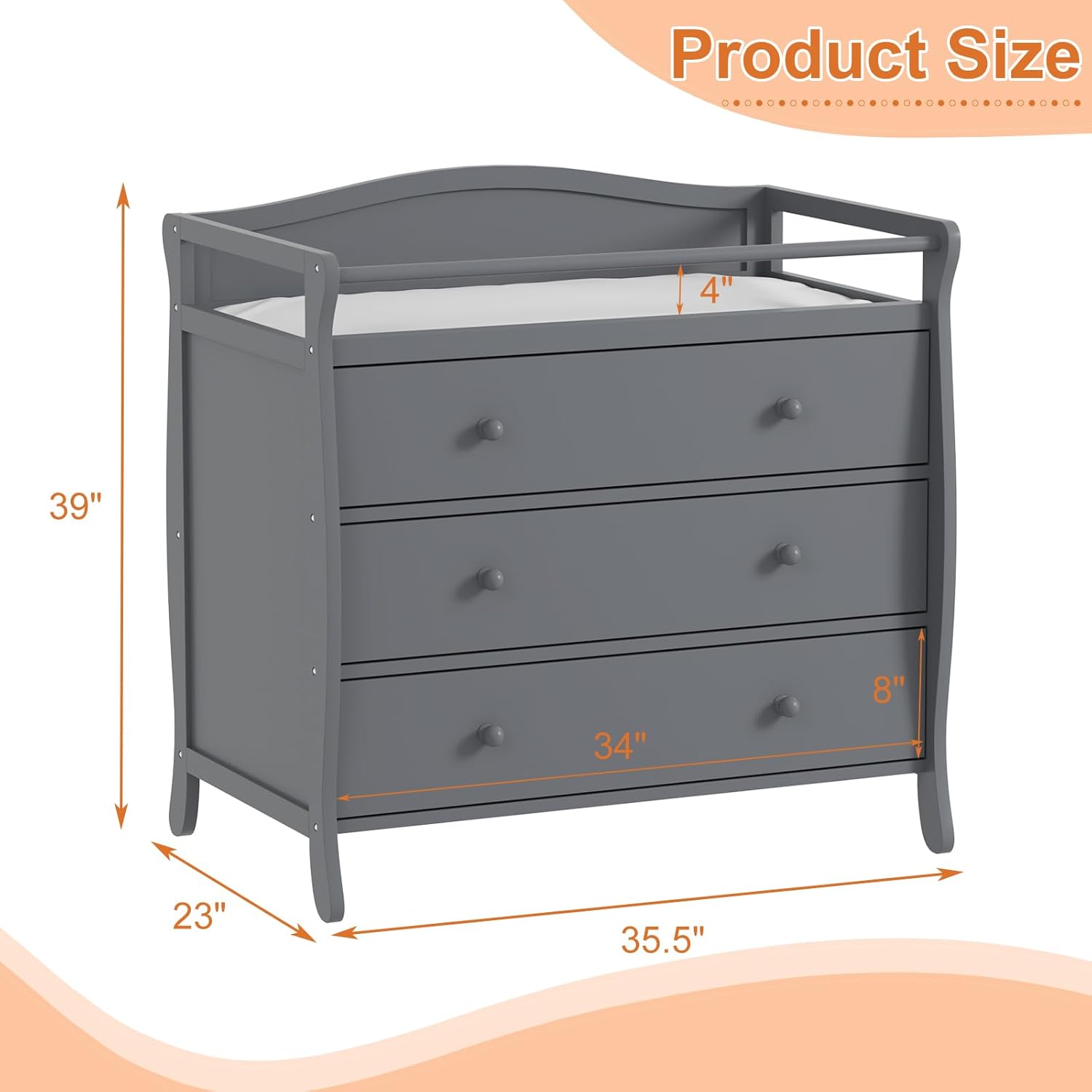 3 Drawers Baby Changing Table  - Baby Nursery Drawers review and price