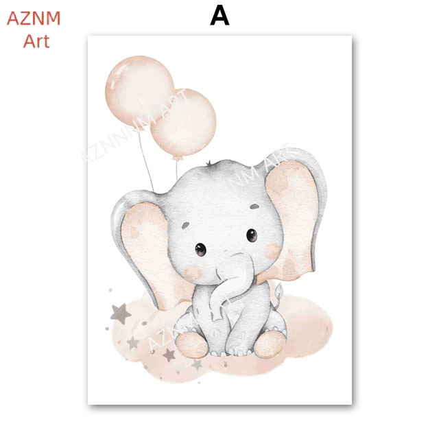Elephant Balloon Rainbow Moon  - Baby Nursery Art review and price