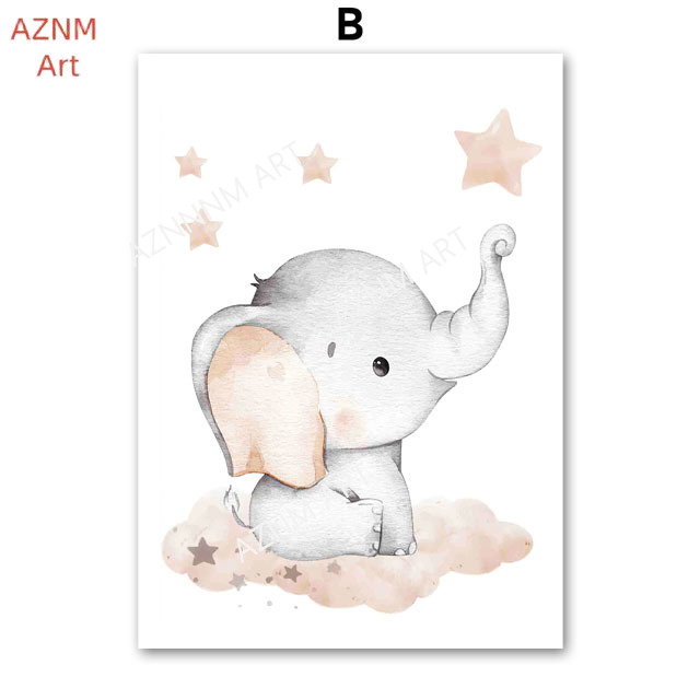 Elephant Balloon Rainbow Moon  - Baby Nursery Art review and price