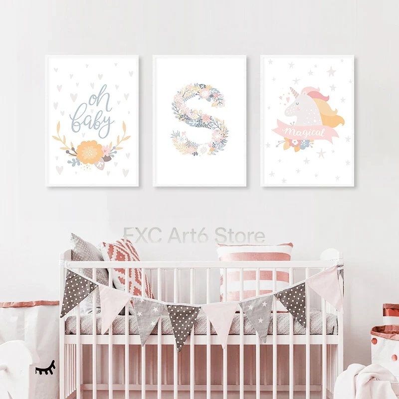 1PC frameless Floral Alphabet  - Baby Nursery Pink review and price