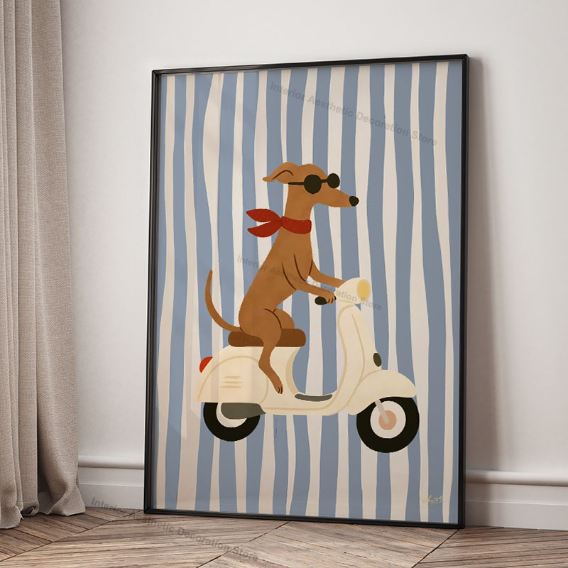 Funny Cartoon Animals Vehicle  - Baby Nursery Animal Prints review and price