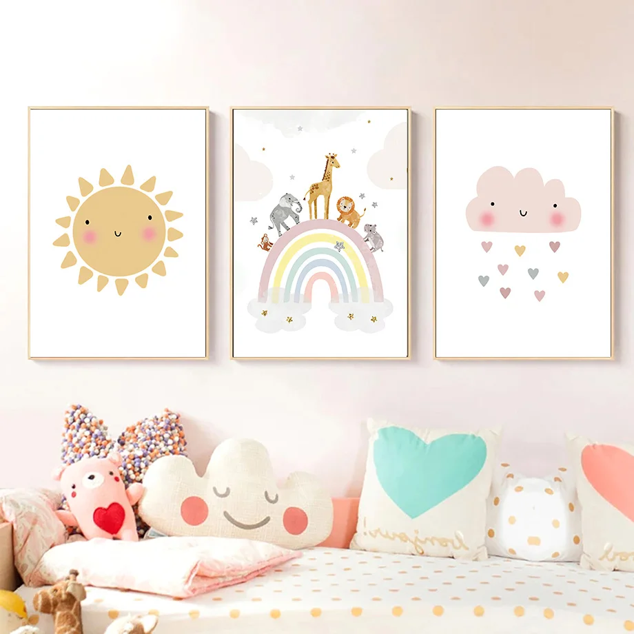 Giraffe Elephant Hot Balloon S - Baby Nursery Art review and price