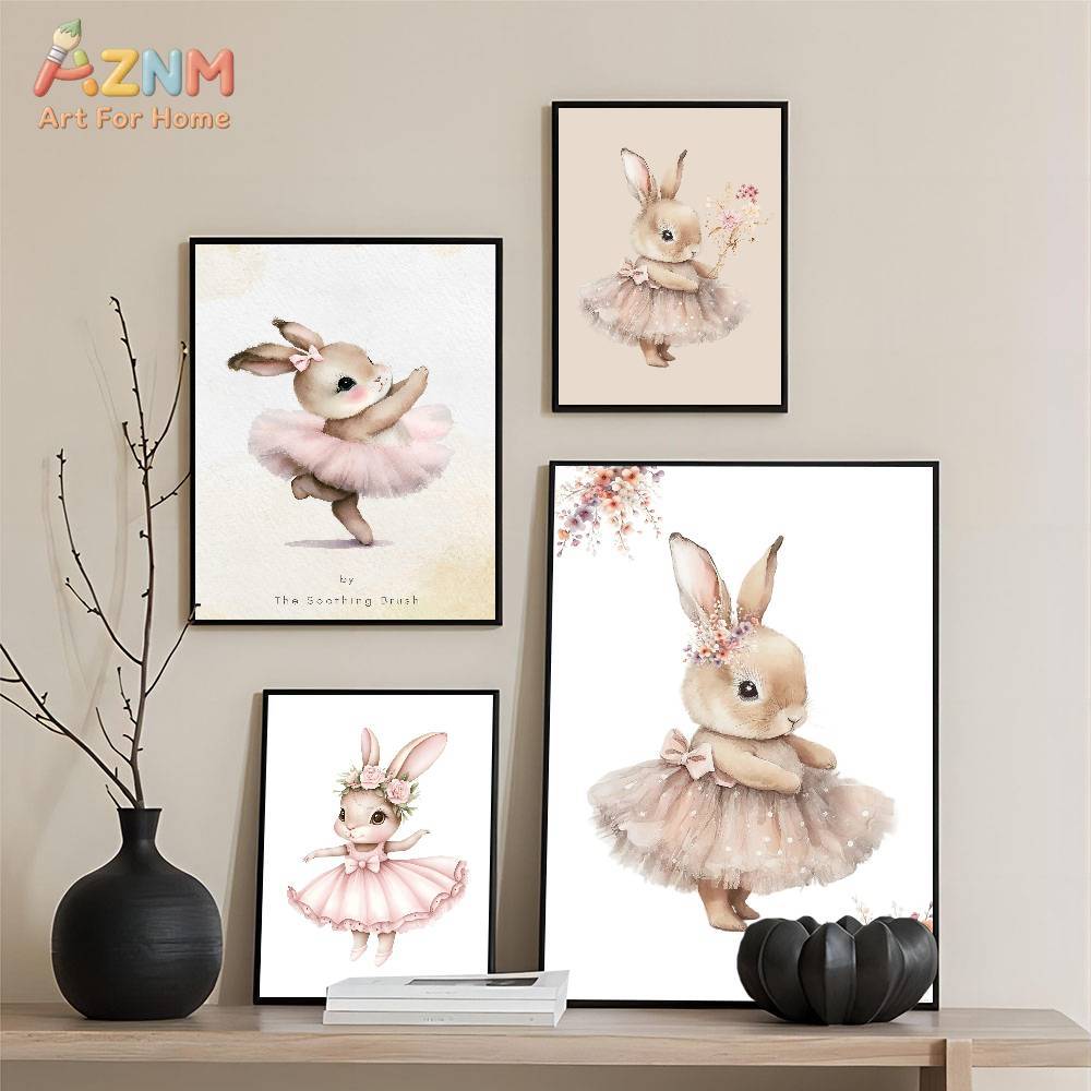 AZNM Watercolor Ballerina Bunn - Baby Nursery Pink review and price