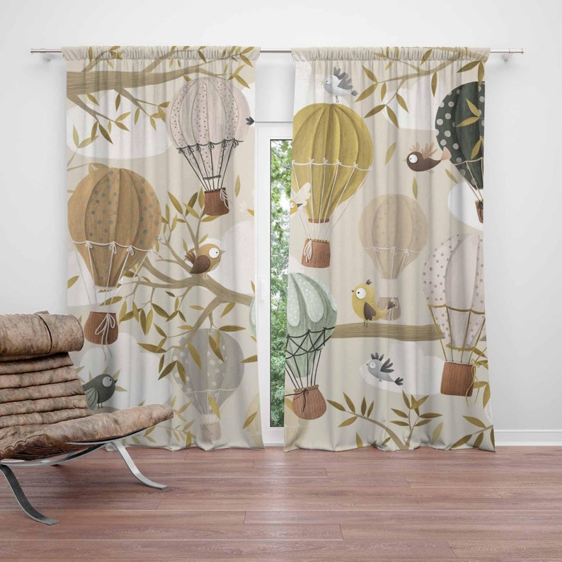 Hot Air Balloon Curtains Bird  - Baby Nursery Blackout Curtains review and price