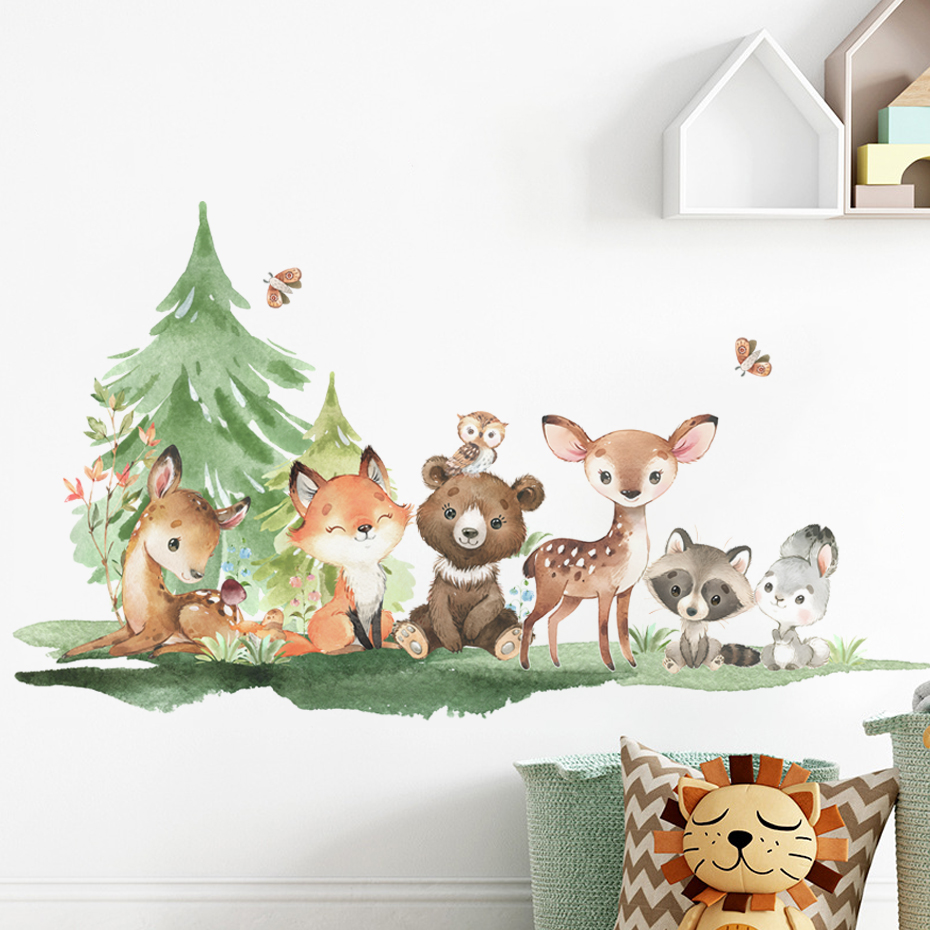 Forest Animals Theme Bear Deer - Baby Nursery Animal Theme review and price