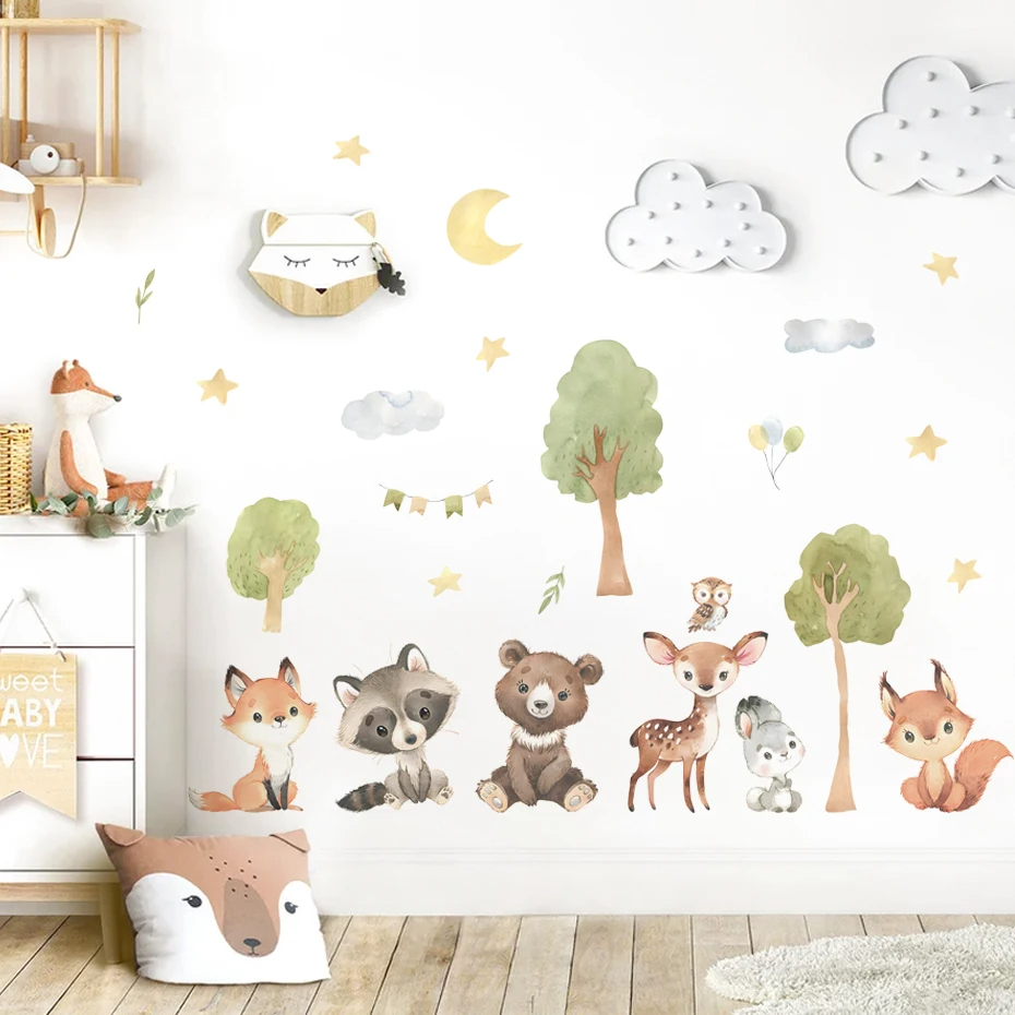 Forest Animals Theme Bear Deer - Baby Nursery Animal Theme review and price