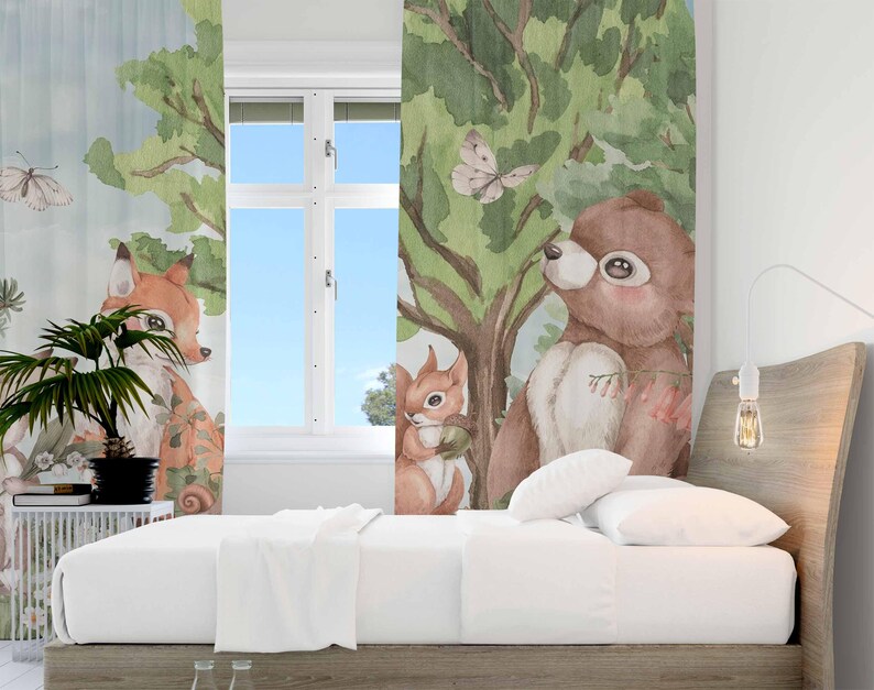 Forest Animals Curtains Kids B - Baby Nursery Blackout Curtains review and price