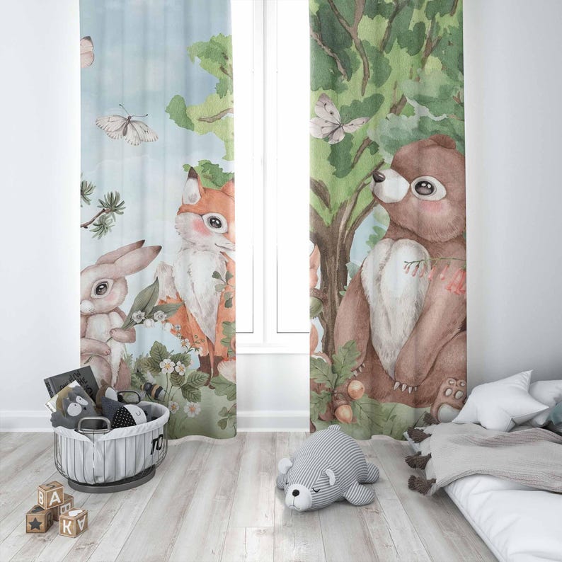 Forest Animals Curtains Kids B - Baby Nursery Blackout Curtains review and price