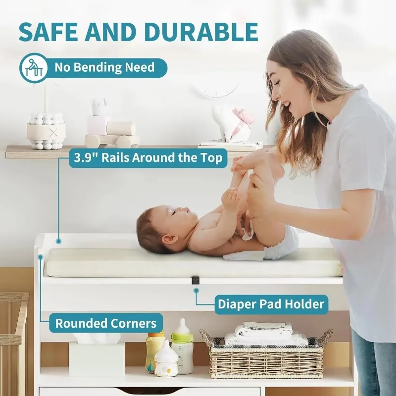 Contemporary minimalist MDF wh - Baby Nursery Drawers review and price