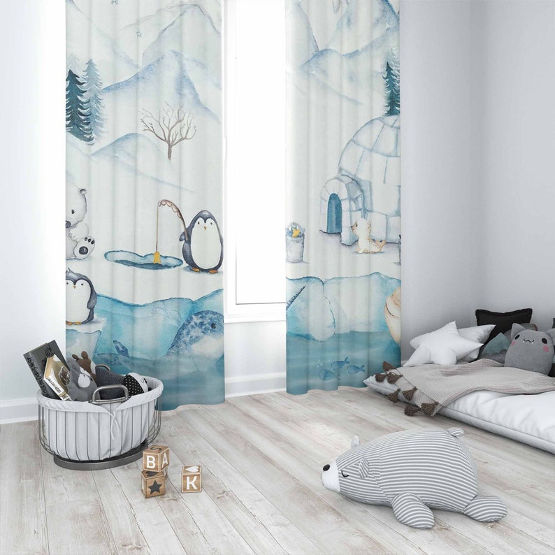 Arctic Animals Nursery Curtain - Baby Nursery Blackout Curtains review and price
