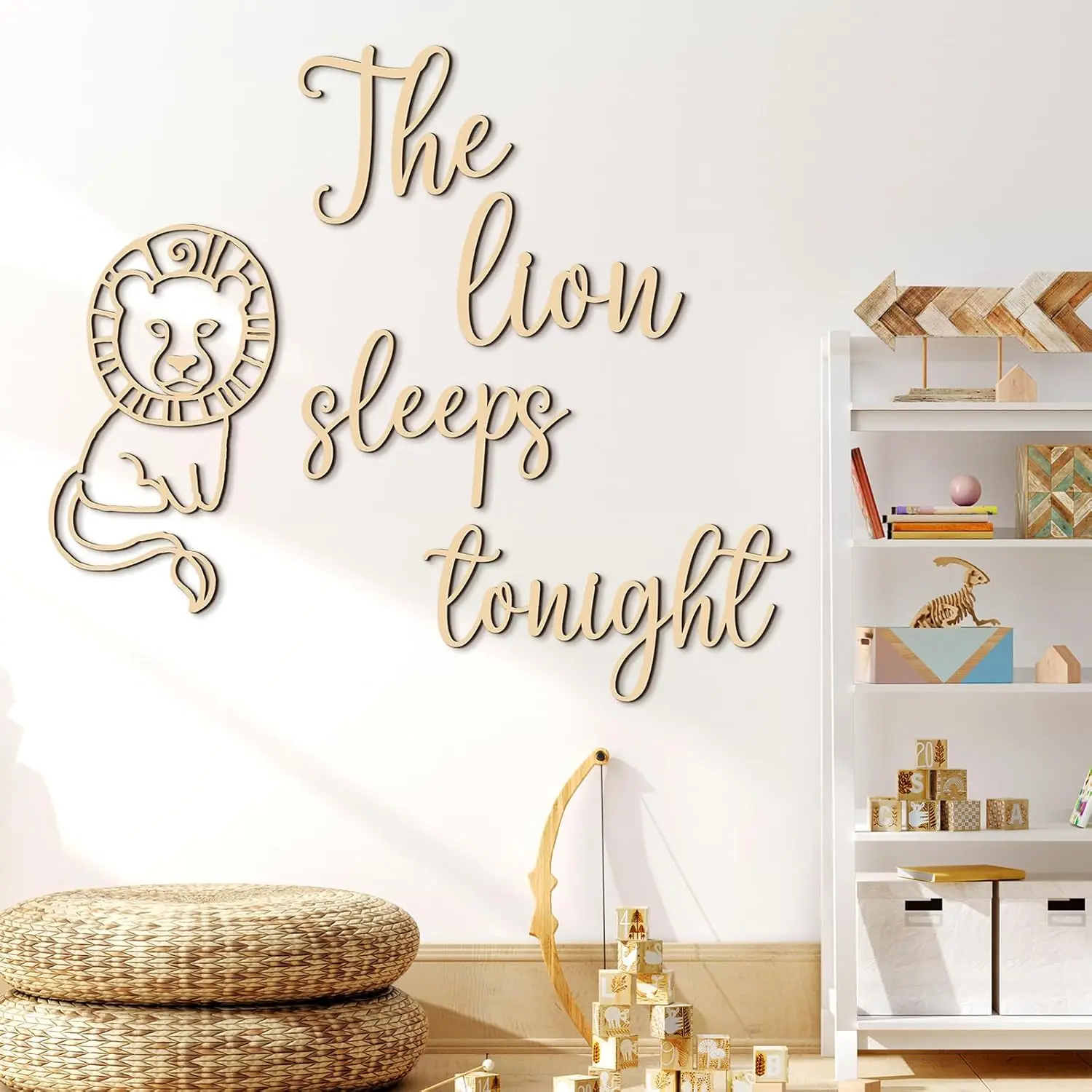 The Lion Sleeps Tonight Wooden - Baby Nursery Animal Theme review and price
