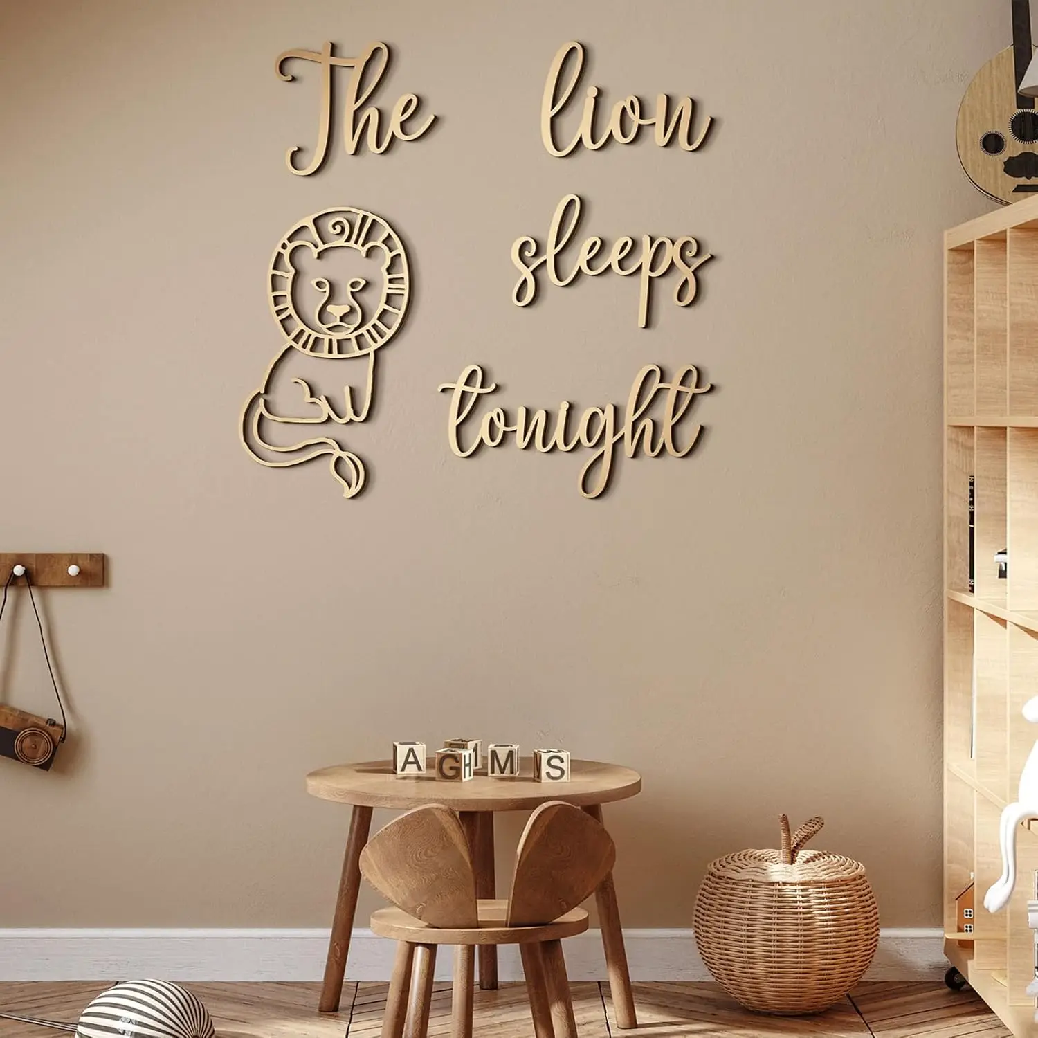 The Lion Sleeps Tonight Wooden - Baby Nursery Animal Theme review and price
