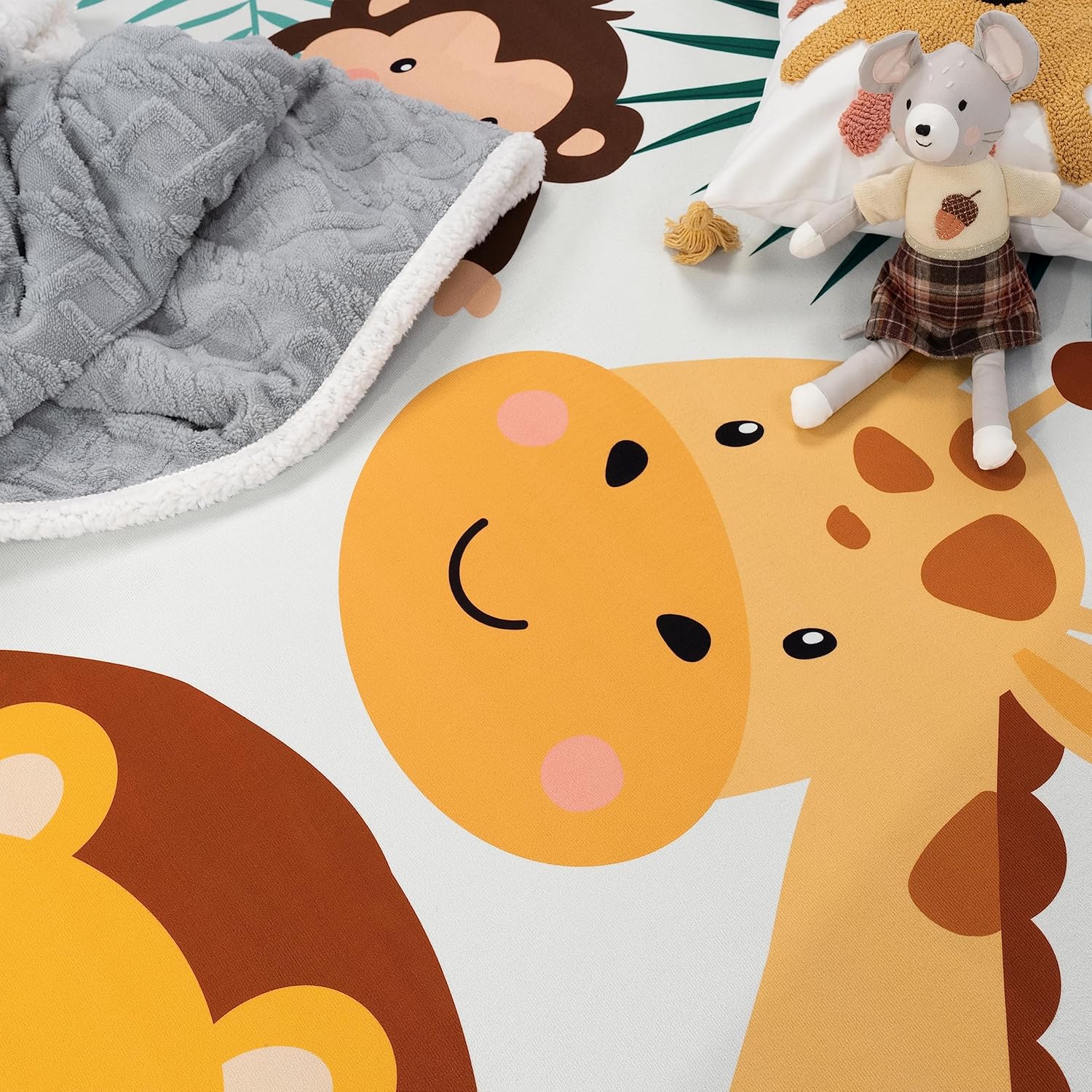 Soft Round Jungle Animal Print - Baby Nursery Animal Theme review and price