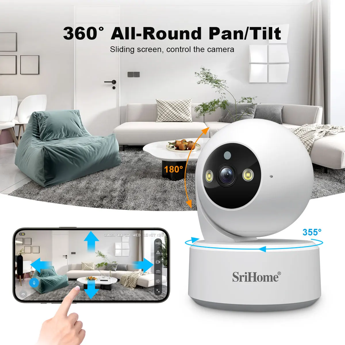 Srihome 5G WiFi Smart IP HD Ca - Baby Nursery Camera review and price