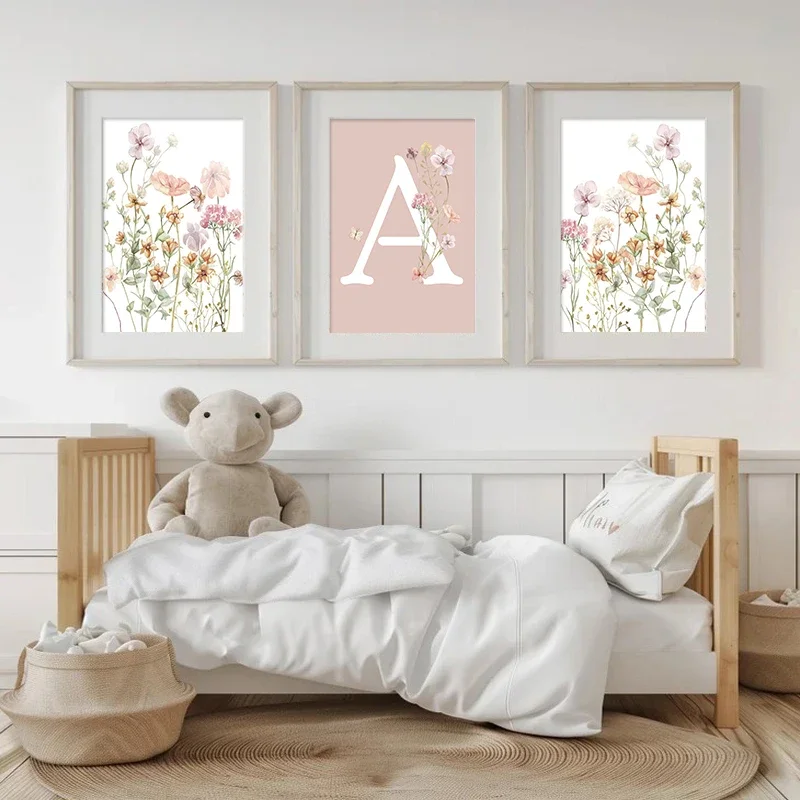 Pink Wildflowers Girls Names C - Baby Nursery Pink review and price