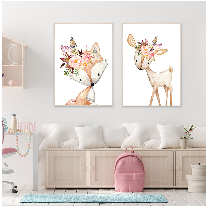 Baby Room Wall Art Canvas Pict - Baby Nursery Animal Prints review and price