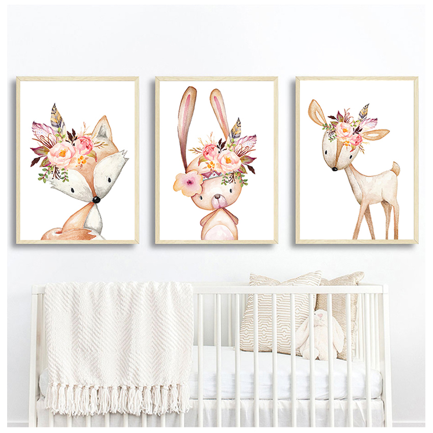 Baby Room Wall Art Canvas Pict - Baby Nursery Animal Prints review and price