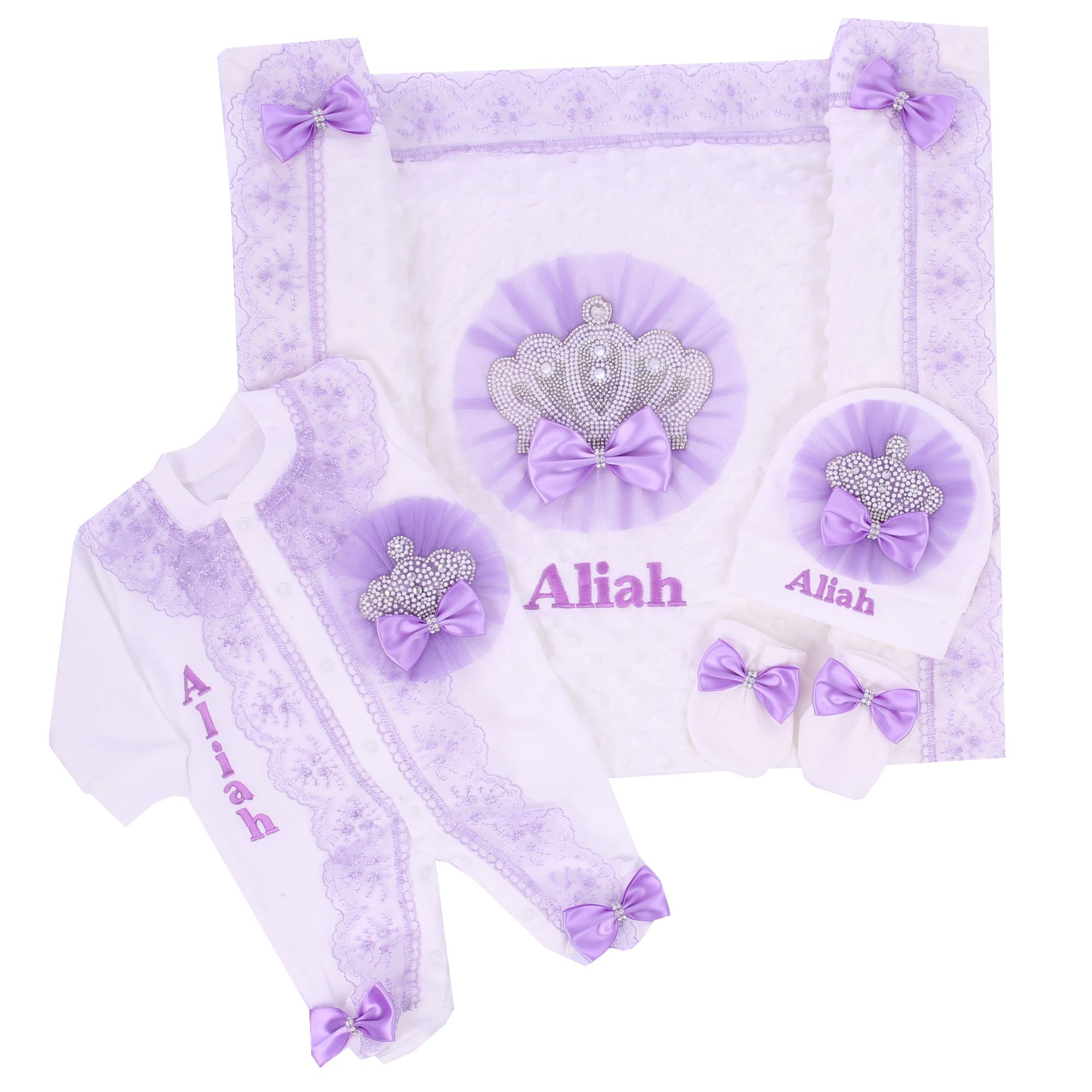 Lavender Lace 5pcs Baby Girl L - Baby Nursery Embroidery review and price
