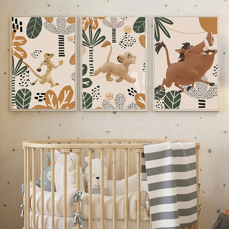 Kid Lion King Boho Posters and - Baby Nursery Animal Prints review and price