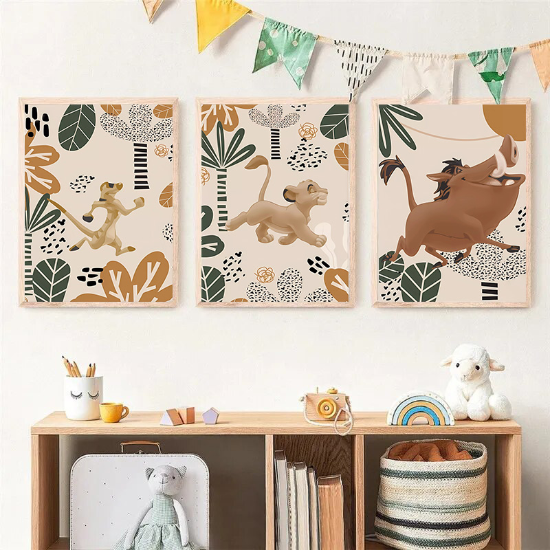 Kid Lion King Boho Posters and - Baby Nursery Animal Prints review and price