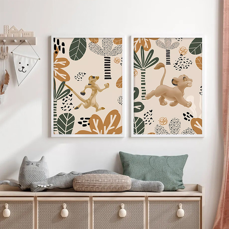 Kid Lion King Boho Posters and - Baby Nursery Animal Prints review and price