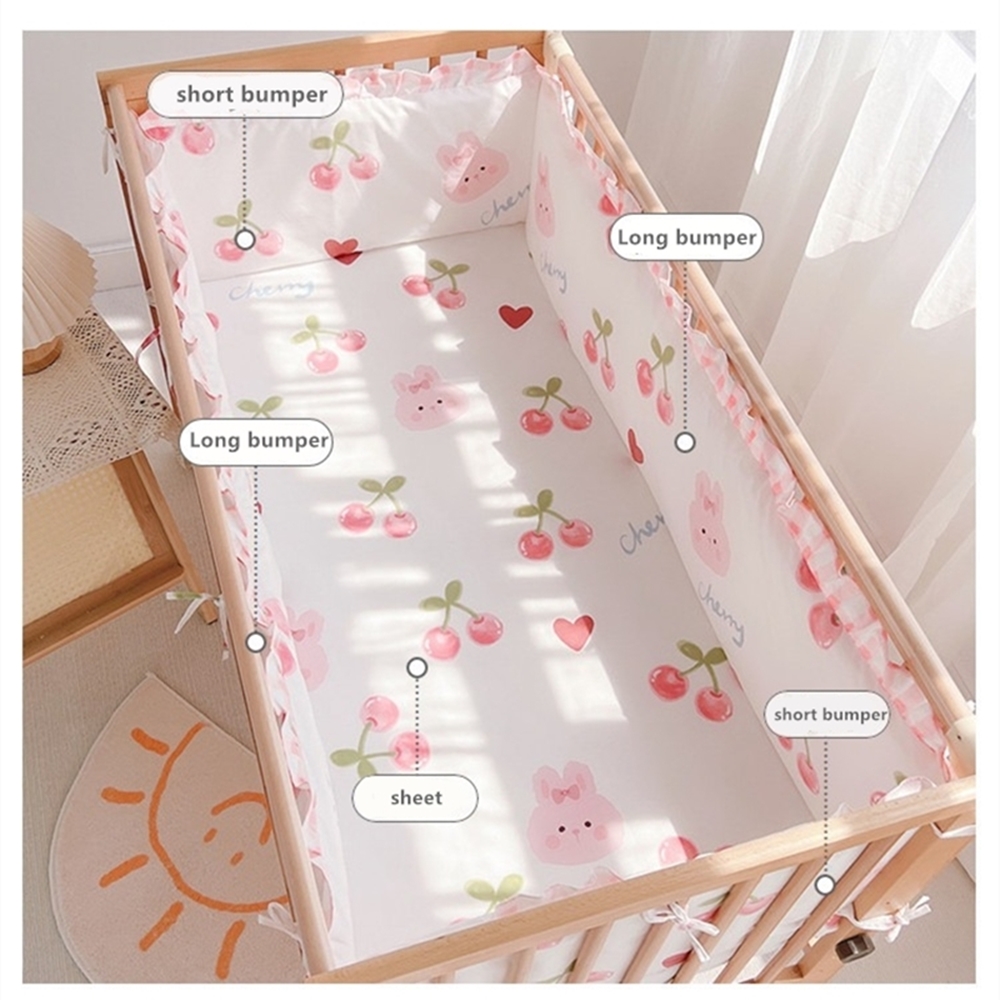 5Pcs Crib Bedding Set Girl Bab - Baby Nursery Animal Prints review and price