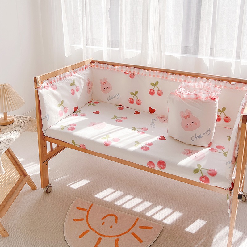 5Pcs Crib Bedding Set Girl Bab - Baby Nursery Animal Prints review and price