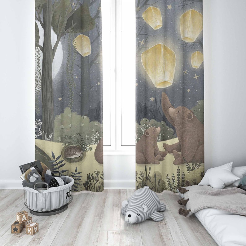 Woodland Nursery Curtains Anim - Baby Nursery Blackout Curtains review and price