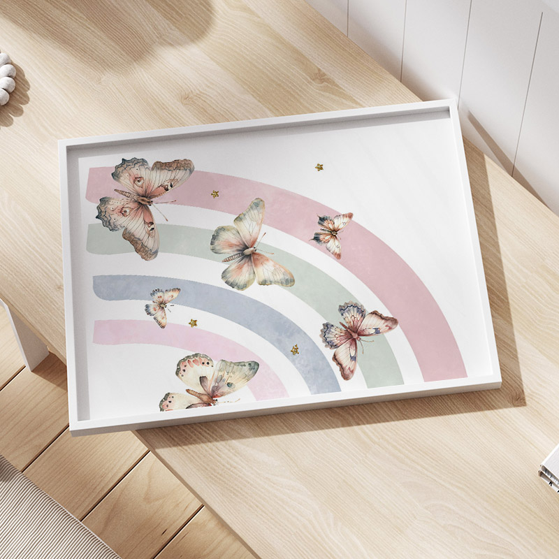 Pink Rainbow Butterfly Custom  - Baby Nursery Pink review and price