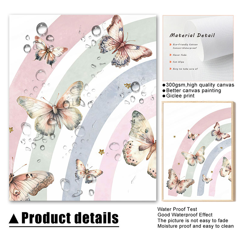 Pink Rainbow Butterfly Custom  - Baby Nursery Pink review and price