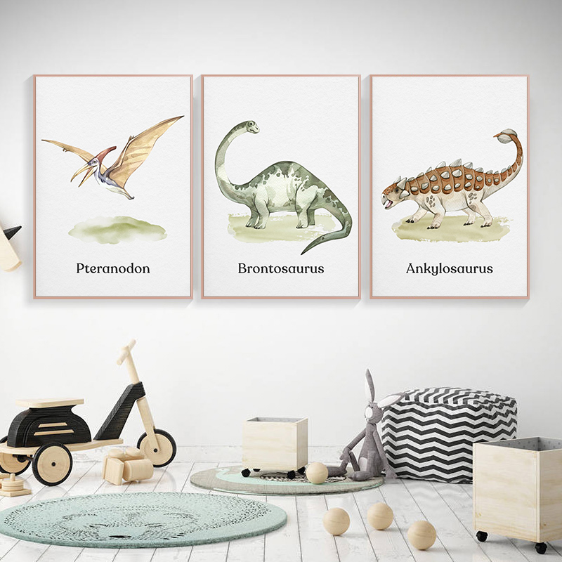 Watercolor Dinosaur Poster Nur - Baby Nursery Animal Prints review and price