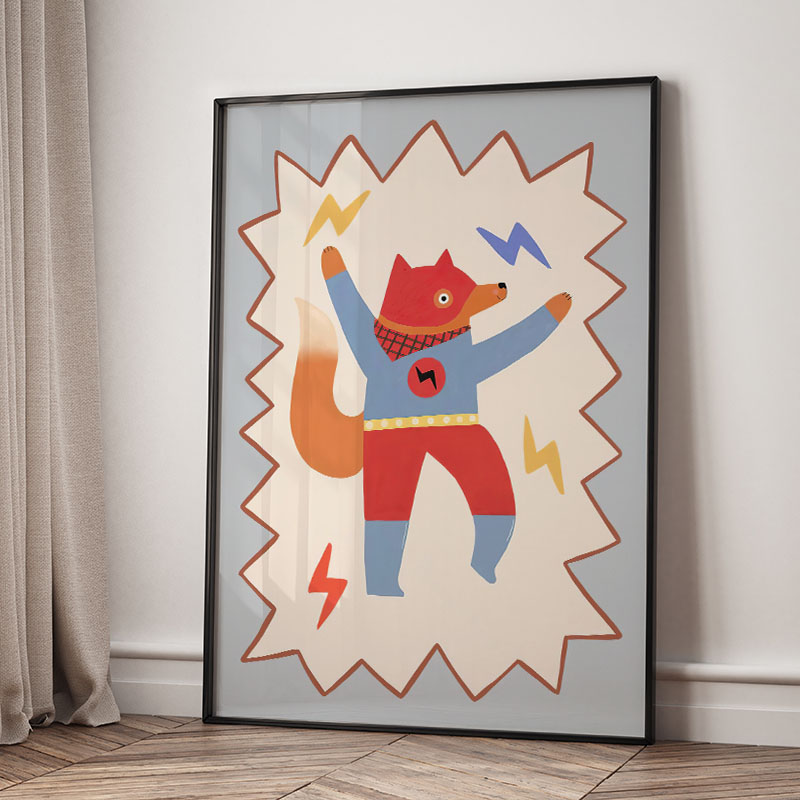 Funny Cartoon Super Cool Kid N - Baby Nursery Animal Prints review and price
