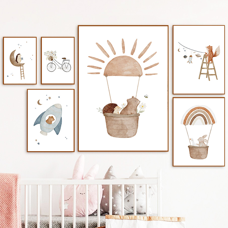 Cartoon Animals Nursery Wall A - Baby Nursery Animal Prints review and price