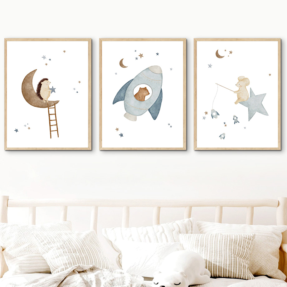 Cartoon Animals Nursery Wall A - Baby Nursery Animal Prints review and price